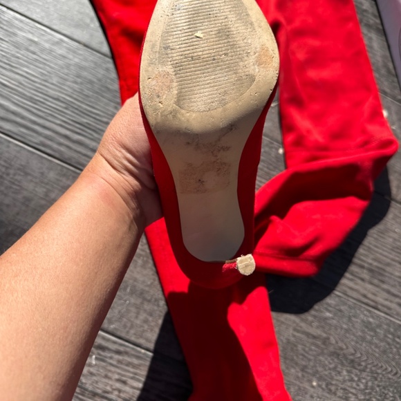 Steve Madden Red Suede Thigh High Boots size 6.5 - Picture 4 of 5